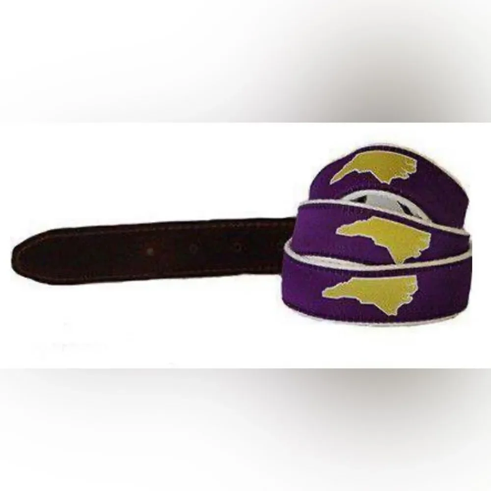 STATE TRADITIONS NORTH CAROLINA LEATHER STRAP BELT SIZE 30